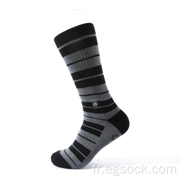 Chaussettes de compression en tube jacquard super élastique avec rayures